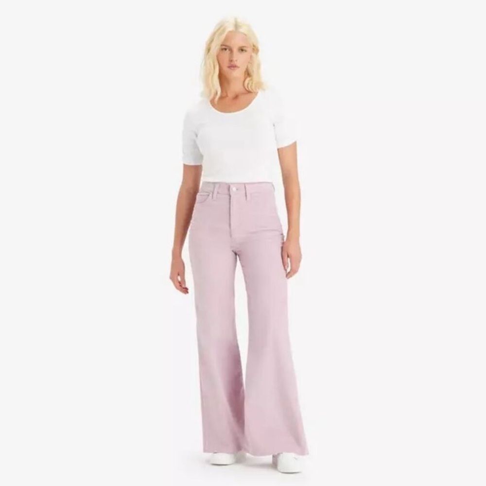 NEW Levi's Ribcage Bell Jeans Keepsake Lilac Stretch Corduroy Pants Size 27